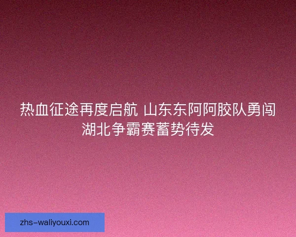 热血征途再度启航 山东东阿阿胶队勇闯湖北争霸赛蓄势待发