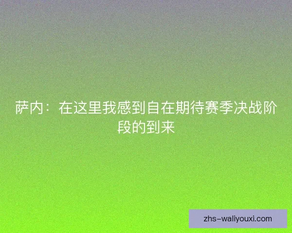 萨内：在这里我感到自在期待赛季决战阶段的到来