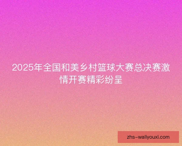 2025年全国和美乡村篮球大赛总决赛激情开赛精彩纷呈