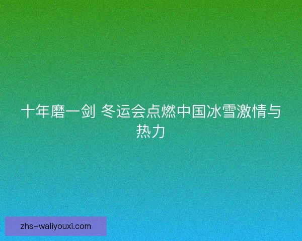 十年磨一剑 冬运会点燃中国冰雪激情与热力 十年磨一剑 冬运会点燃中国冰雪激情与热力